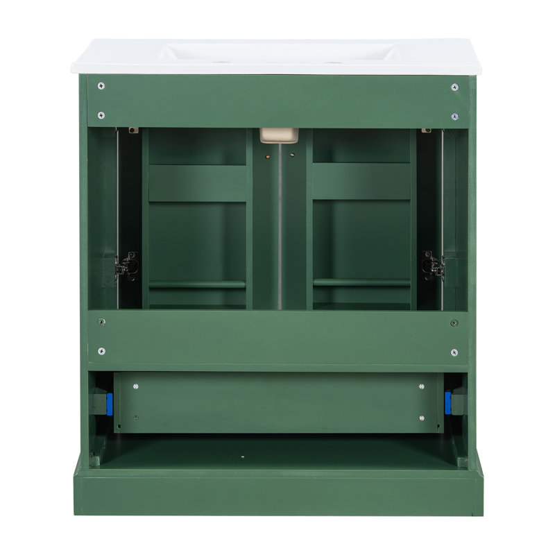 Meuble-lavabo 30 po avec lavabo, 30", Vert