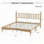 Lit plateforme très grand en bois avec tête de lit en forme de gourde, style rétro et support en lattes de bois pour une expérience de sommeil élégante et durable-1373973314-1373973325