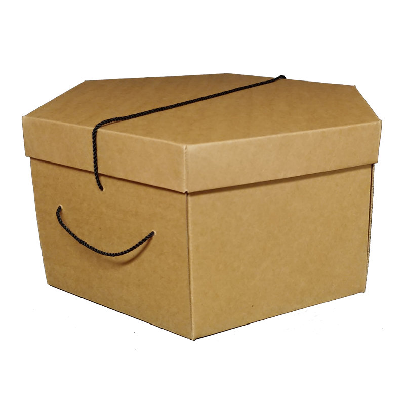 Mccoin Corrugated Cardboard Hat Box, 9" H x 12" W x 12" D