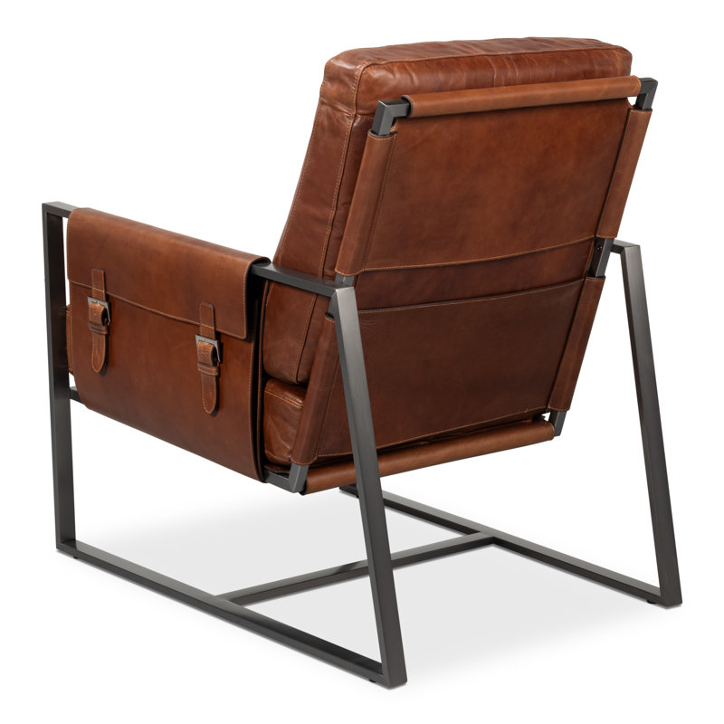Edmonds Leather Armchair, Brown Leather