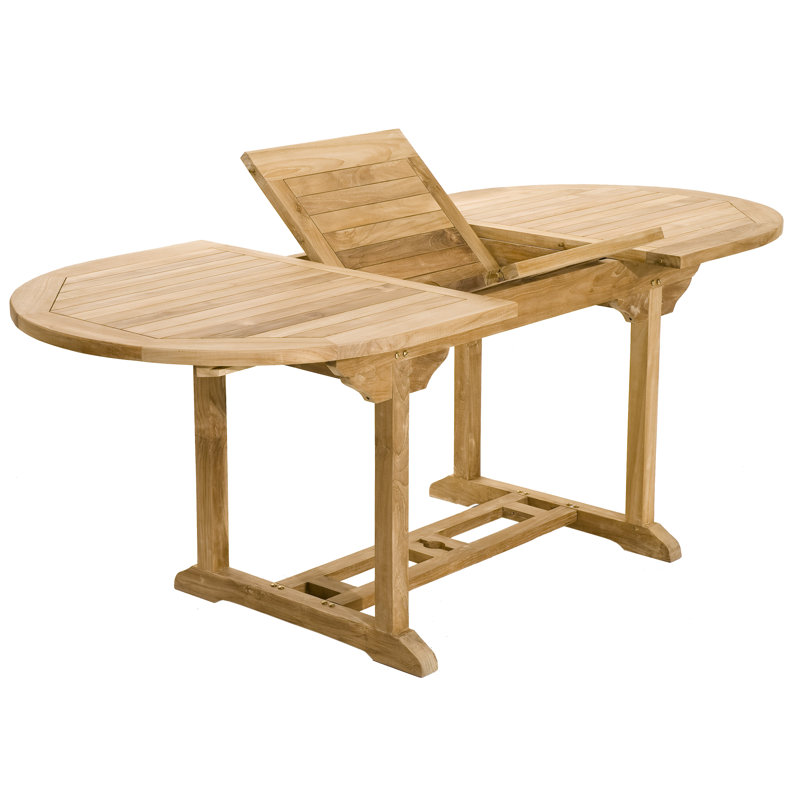 Woehler Oval Teak Extendable Outdoor Dining Table , cm W cm D, 75cm H x 150cm W x 90cm D