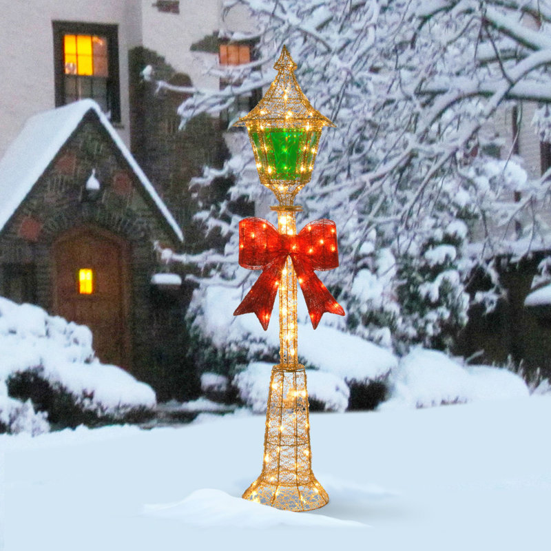 Lampadaire en fil d'or pré-éclairé, Vert