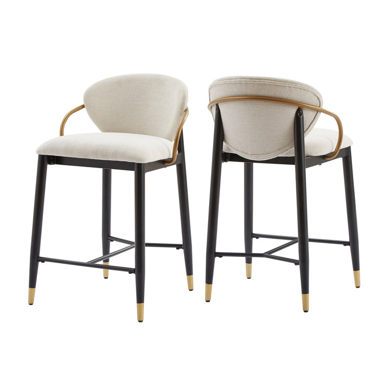 Tabourets de comptoir Mid-Century, Beige