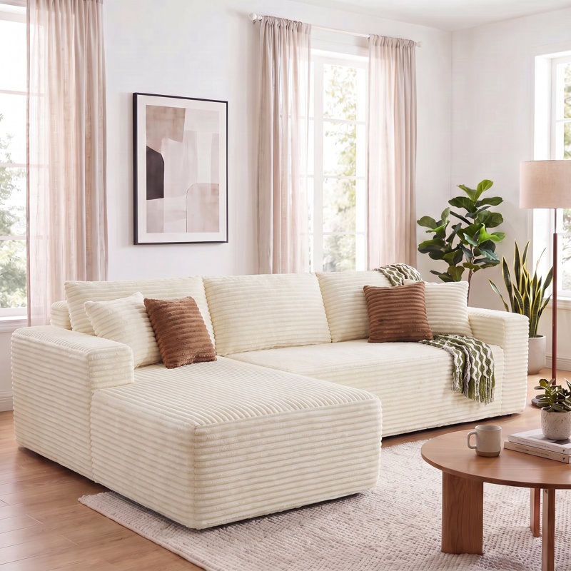 Canapé-lit modulaire Boneless Corduroy, Beige