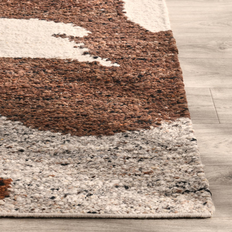 Hesperia Hand Woven Wool Fabric Cedar Rust Pattern Rug, Rectangle 2' x 3'