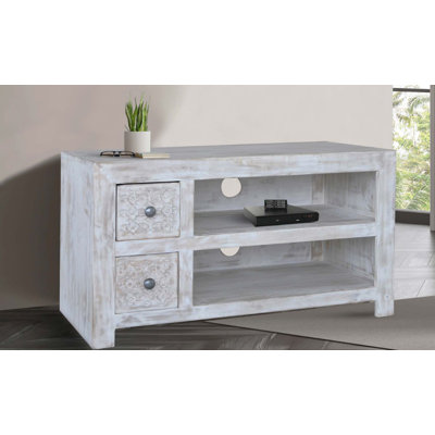 Balabak Solid Wood Carved TV Stand for TVs up to 40"