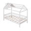 Lit taille maison en bois avec clôture,-100942888