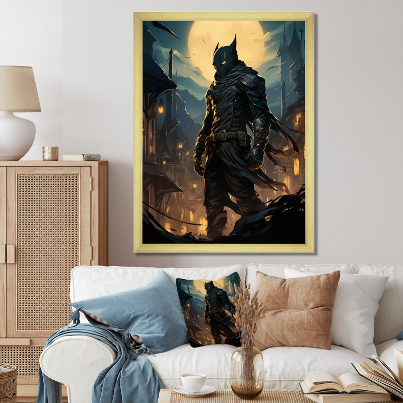 «Villian In The Night Sky», reproduction sur toile, Cadre doré à une seule photo, H 20 po x l 12 po x P 1 po