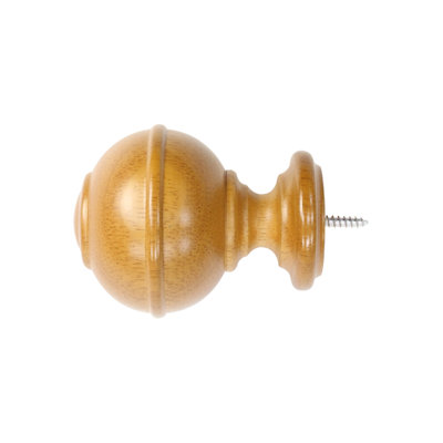 Wood Knob Finials for 1-3/8 in. Curtain Rod