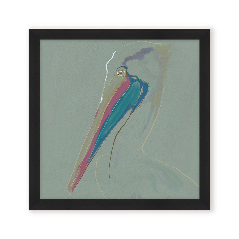 Coastal Retreat Coastal Drift: Pelican, 36" H x 36" W, Framed Matted Print, Gold