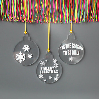 8cm Acrylic Holiday Shaped Ornament