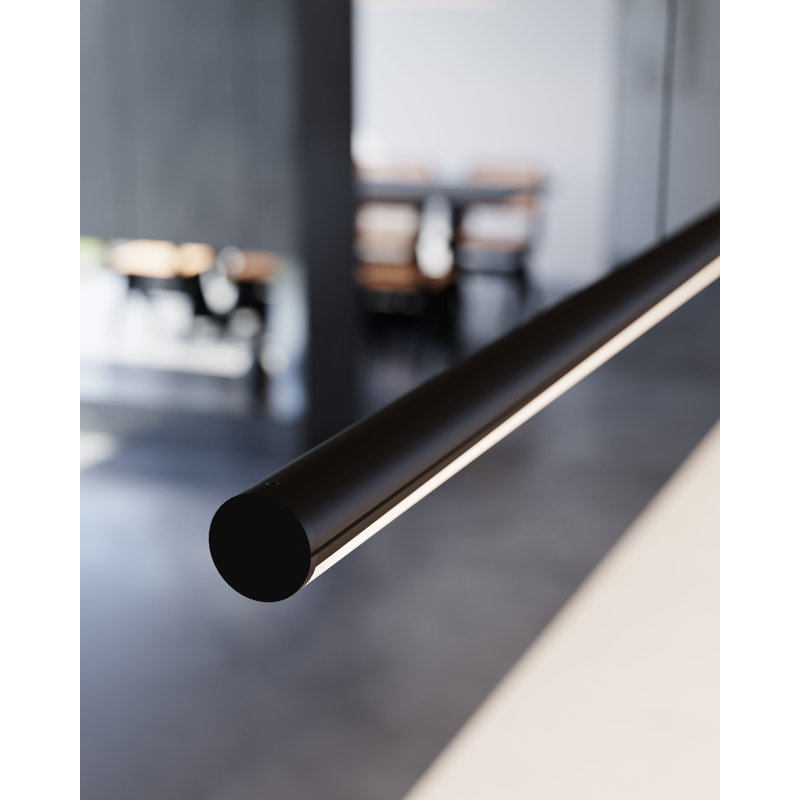 Fino 1 - Light LED Pendant, 3000, Black, 0.75" H x 70" W x 0.75" D