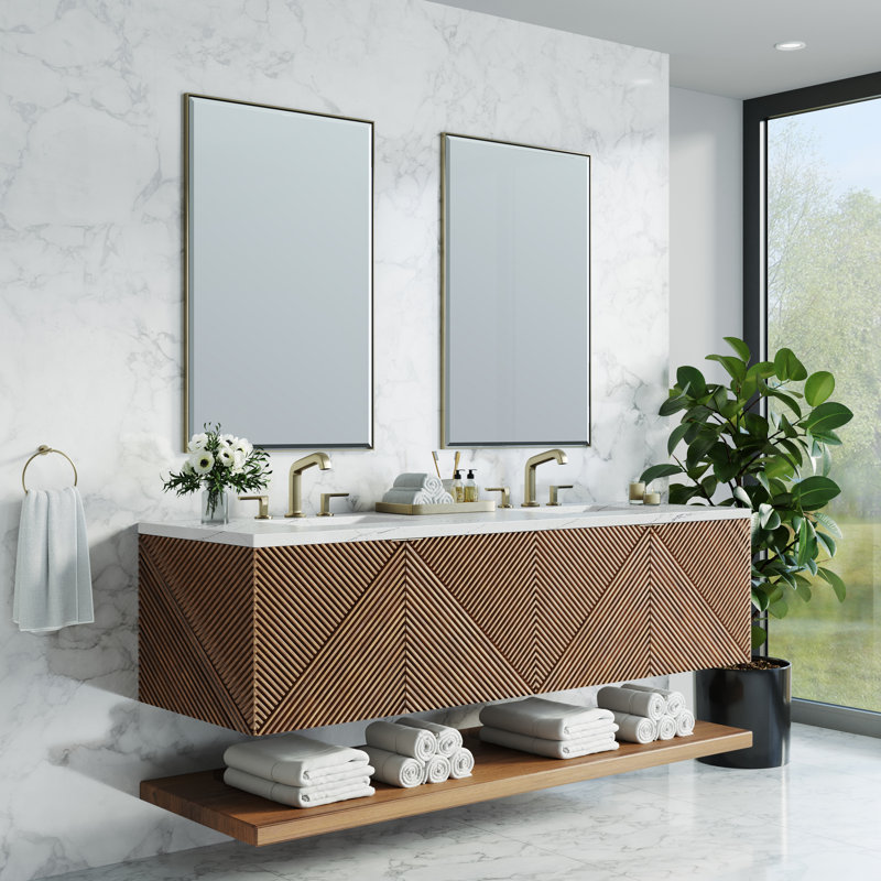 Marcello 72'' W Double Vanity, Ethereal Noctis, 8" Widespread