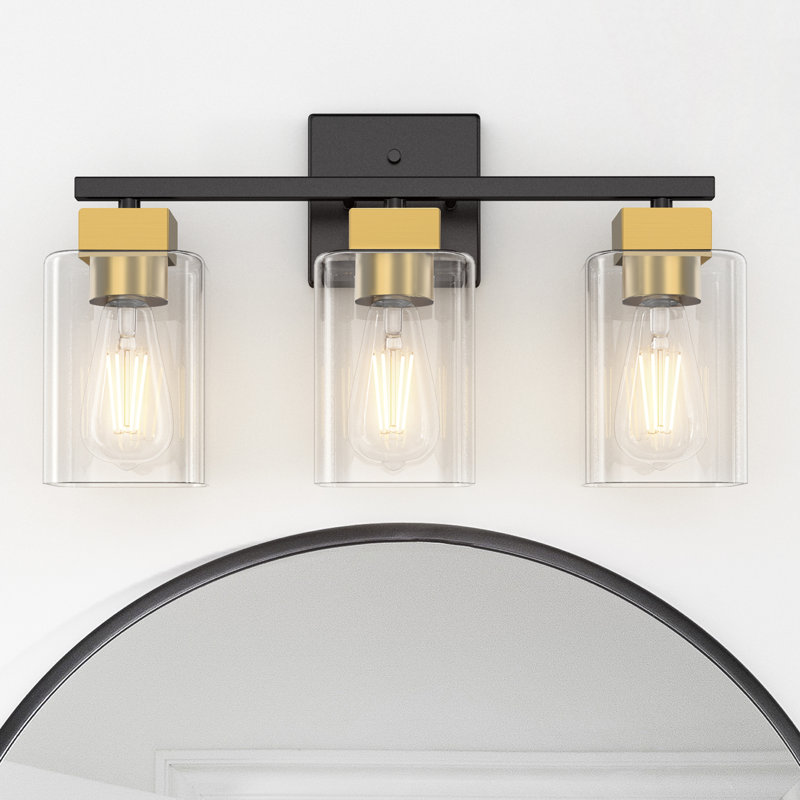 Hartshorn Vanity Light, 3 Lights, Black & Copper