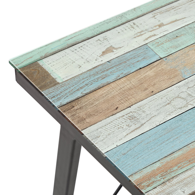 Lalani Glass Top Metal Base Writing Desk