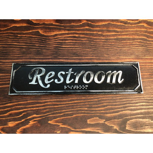 Restroom Door Sign with Braille