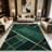 1PC dark emerald green gold geometric rhombus pattern area rugs for Living Room, Soft and Comfortable, Suitable for all seasons, easy-to-maintain, machine washable Indoor floor mat, Under Table Farmhouse suitable for entryway, bedroom, dining room,-129466883