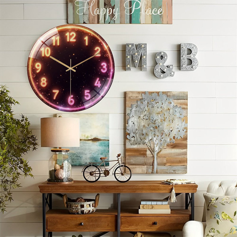 Horloge murale 12 po Glow