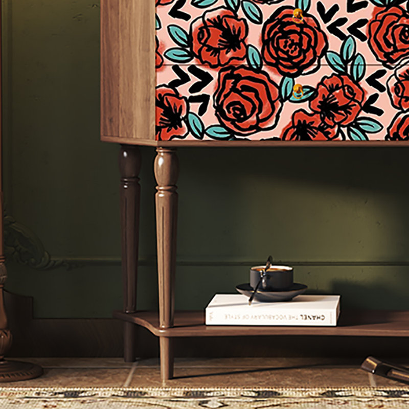 Buffet 33,5 po de style rétro, Brun
