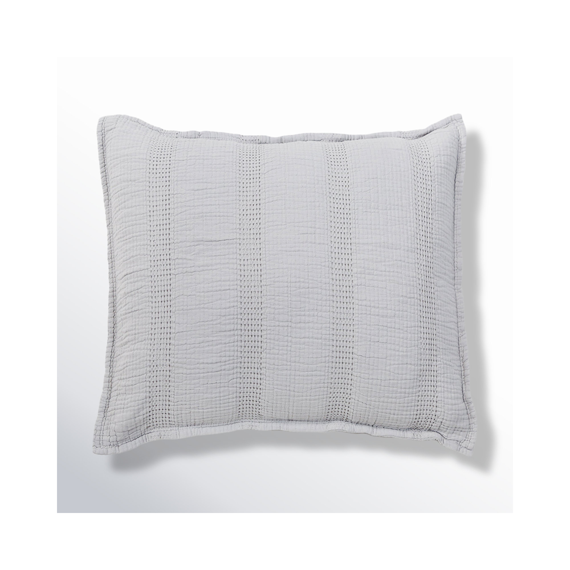 Nantucket Gray/White/Midnight Linen Piece Sham, Gray, Euro
