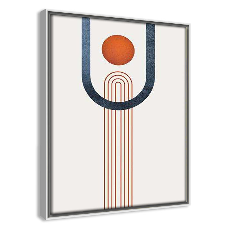 «Minimalist Mid Century Orange Navy III» par Urban Epiphany, reproduction sur toile flottante, H 11,5 po x l 9,5 po x P 2 po