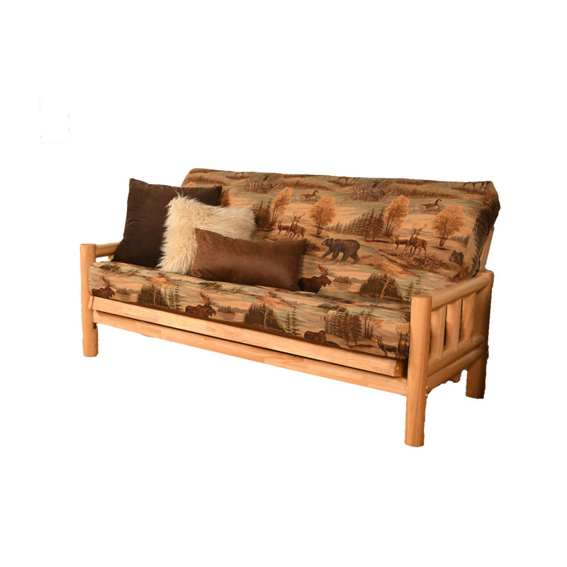 Futon double en coton avec matelas Anders, Microsuède canadien, Naturel