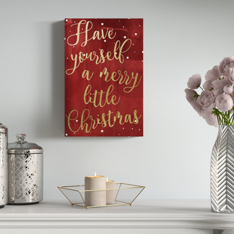 «Have Yourself a Merry Christmas», reproduction d'art textuel sur toile tendue, H 24 po x l 16 po x P 1,5 po