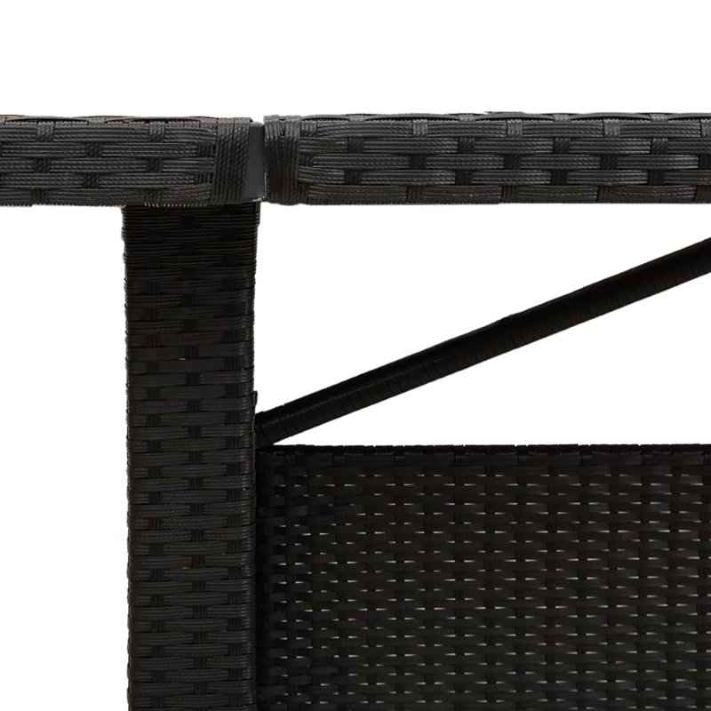 Beauton Rectangular Outdoor Dining Table , 240cm cm W 90cm cm D, Black