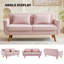 Canapé-causeuse l 65 po de style Mid-Century moderne avec causeuse pour salon-1927220635