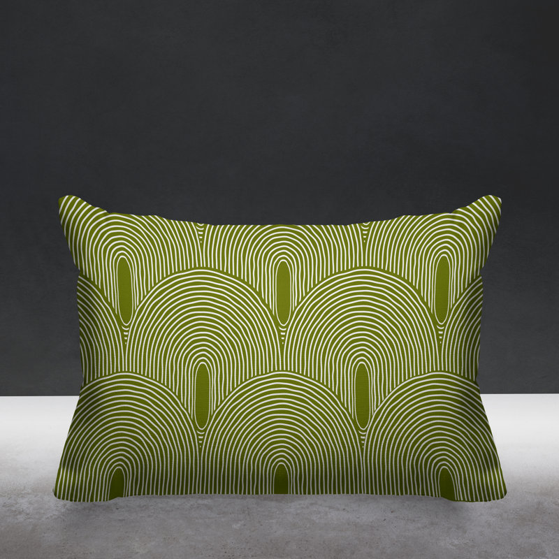 Coussin décoratif intérieur / extérieur Roli Boho, Chartreuse, H 14 po x l 20 po