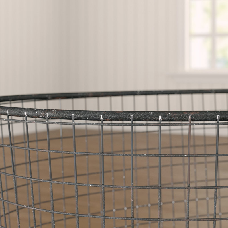 Metal Rolling Laundry Cart with Rack, Grey