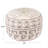 Round Wool Blend Kilim Pouf Ottoman with Geometric Design-767897439