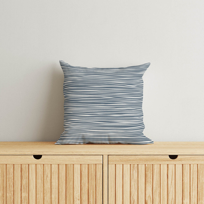 Coussin Thick N Thin, Bleu, H 16 po x l 16 po