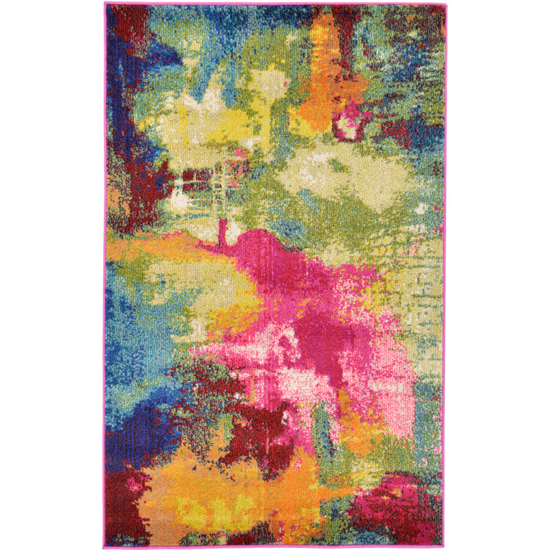 Rizer Washable Abstract Indoor Rug, Rectangle 3'3" x 5'3"