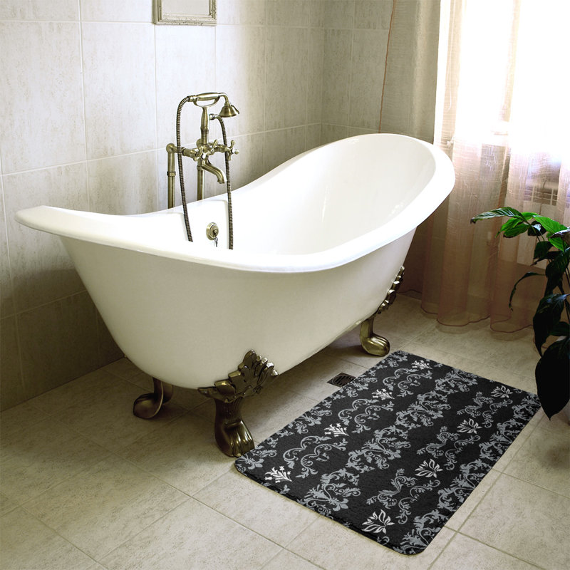 Tapis pour salle de bain Las Vegas, Argent / noir / blanc, l 21 po x L 34 po
