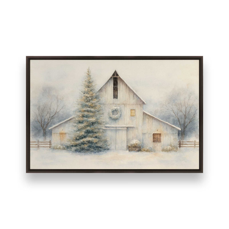 Impression sur toile Barnlight Noel, H 20,75 po x l 30,75 po, Noir satiné