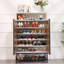 Armoire de rangement à chaussures en bois 24 paires avec tablettes amovibles pour vestibule-1239665583