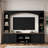 91" Arched Entertainment Center with Bookshelves, Farmhouse TV Stand for TVs up to 70", Media Console with Storage Cabinets and Adjustable Shelves-1798941062