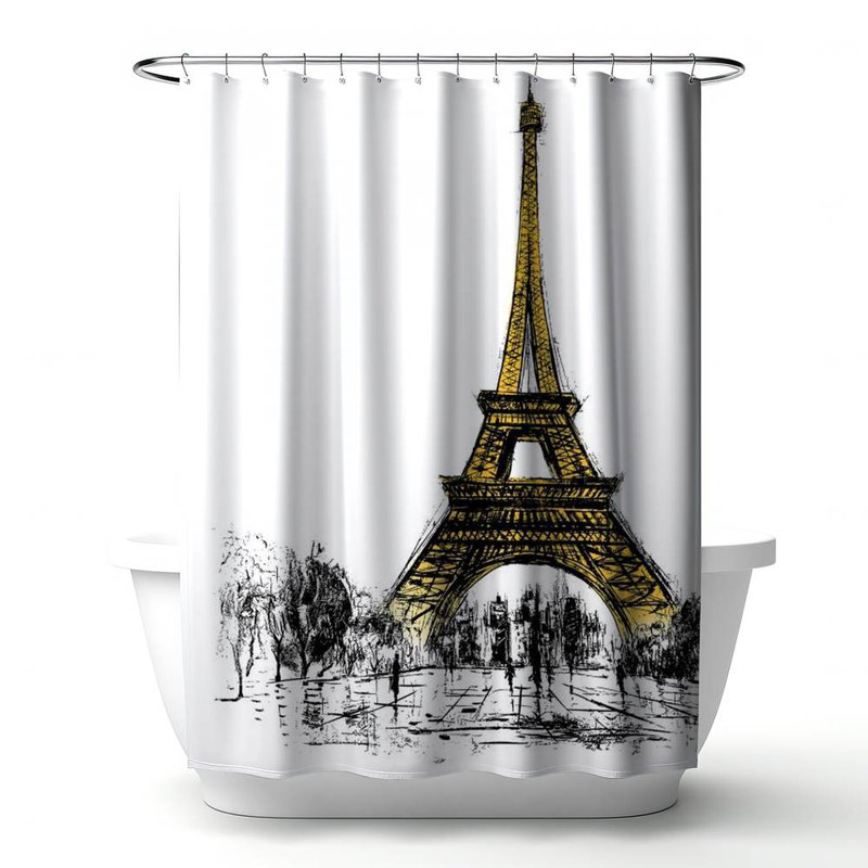 Shower Curtain CI287 – Polyester Shower Curtain, Dye Sublimation Print, 71" W × 74" L