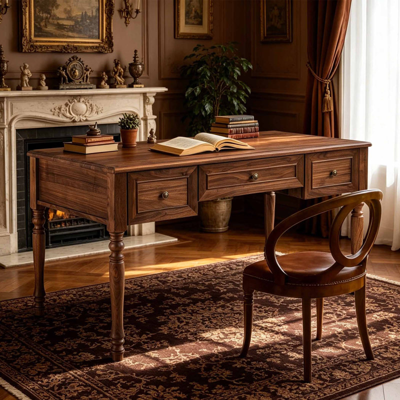 Bureau à domicile de style italien, 29.92" H x 55.12" W x 29.53" D