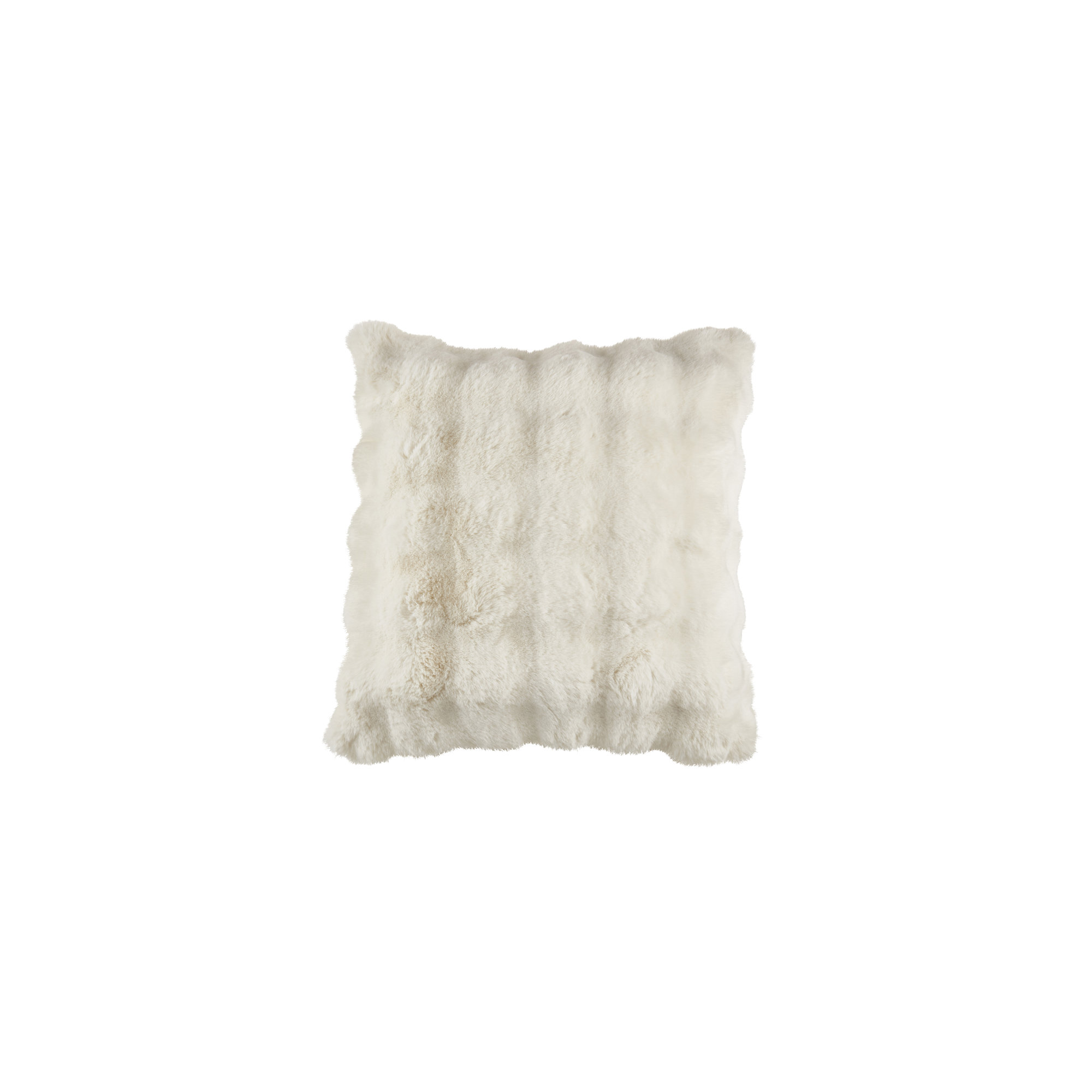 Cozy Bubble Faux Fur Pillow Cover, Ivory, Square 20", No Insert