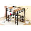 Lit mezzanine double en métal avec bureau et tablettes, lit mezzanine avec échelle et garde-corps, cadre de lit mezzanine pour chambre à coucher-1309034473