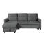 Canapé-lit modulaire réversible en velours gris foncé de 81,5 po avec méridienne de rangement et poche latérale Ivy-121052157