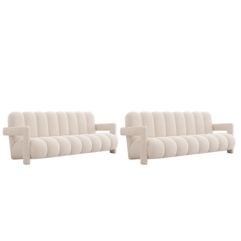 Ensemble de 2 canapés en velours, Crème