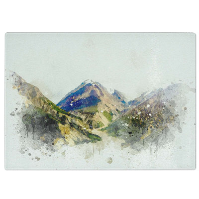 Tempered Glass Path Through the Mountains Chopping Board