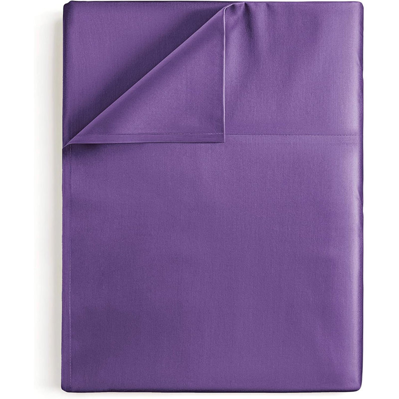 Soft Flat Sheet – Cooling, Breathable & Wrinkle Free Top Sheet, Twin, Purple