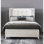 Grand lit moderne Modern, blanc antique avec rembourrage de tête de lit à DEL