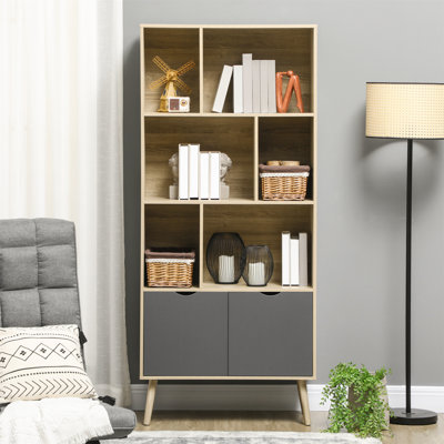Sparta 180 cm H x 80 cm W Geometric Bookcase