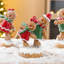 Décoration de table de Noël en résine représentant des bonshommes en pain d'épice skiant, 15 cm de hauteur