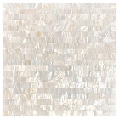 Art3d 11.8" x 11.8" Seashell Subway Tile with  PVC Foam Board,Waterproof Natural Mother of Preal Tile for Bathroom,Kitchen,Pack of 10